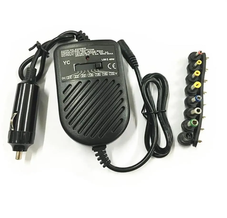 Universal DC 80W Car Auto Charger Power Supply 15V24V Adapter Set for Laptop Notebook with 8 Detachable Plugs Belister Packaging 9073246