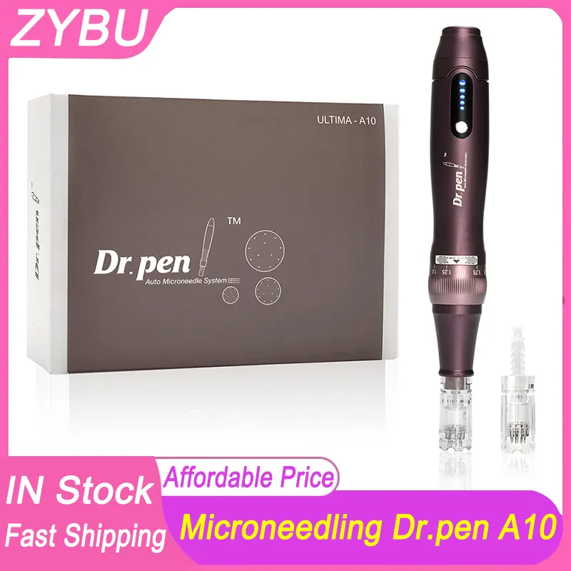 Pen Ultima A10 Caneta de microagulhamento com cartuchos Derma Auto Pen sem fio Micro agulhas elétricas Rolo para cuidados com a pele Máquina MTS Rosto Meso Terapia Dermapen sem fio