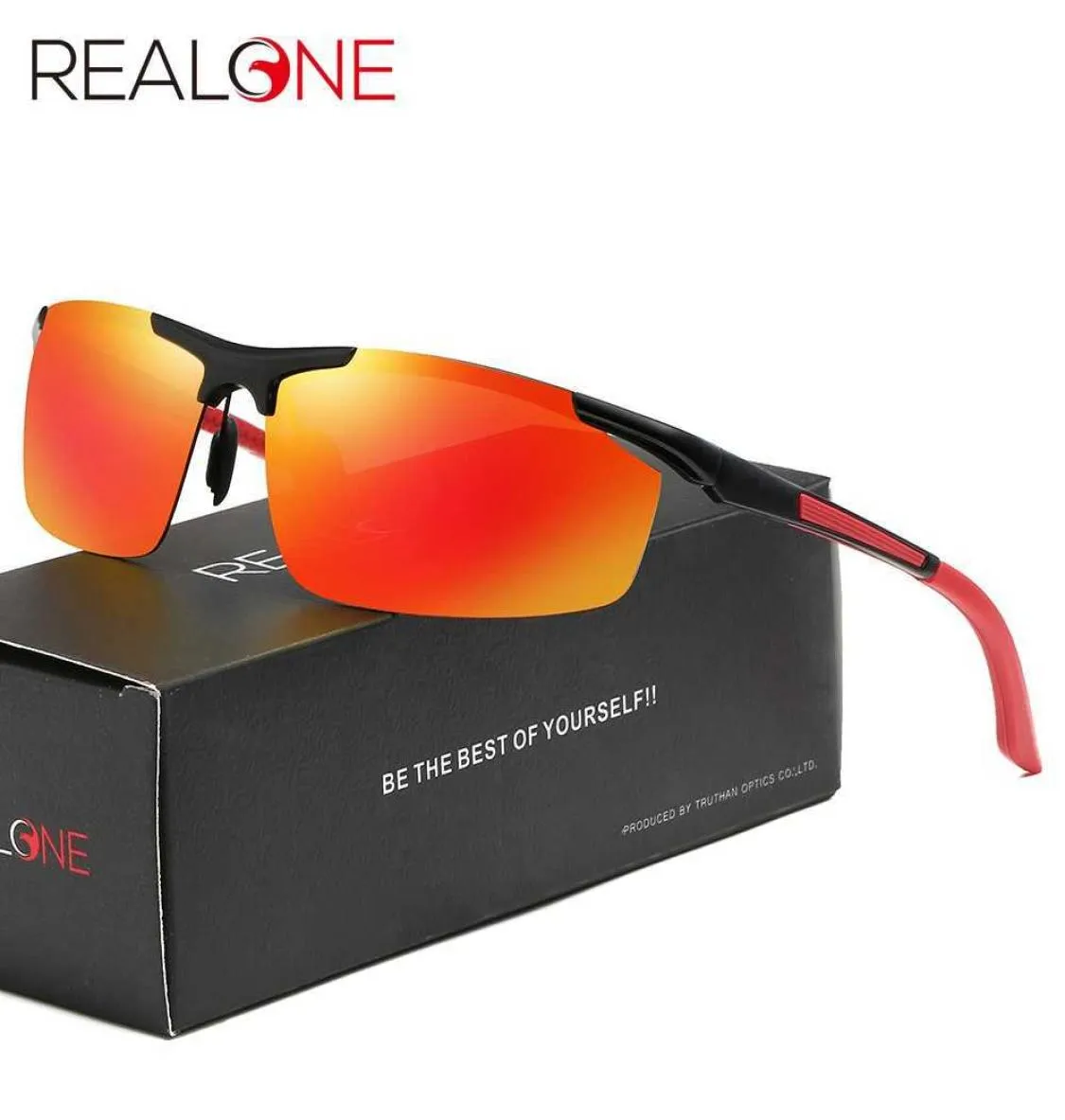 RealOne High Quality Men039S Sport Solglasögon för idrottare som kör Eyewear Aluminium Semi Rimlpolarized Mirror Sun Glasses 5570 4746686