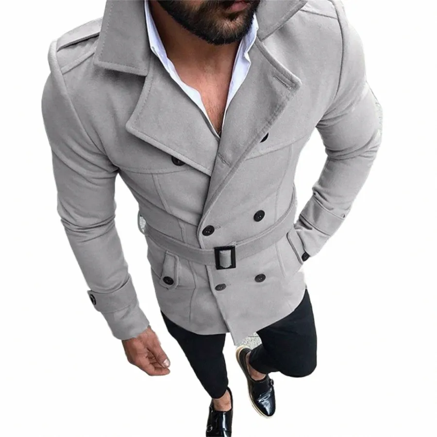 Nowa kurtka mężczyzna Slim Fit LG Rękawica górna kurtka Trench Płaszcz Otwara Ziemia Mężczyźni wełna wełna z kapturem jesienna zimowa ciepła płaszcz 74QS#