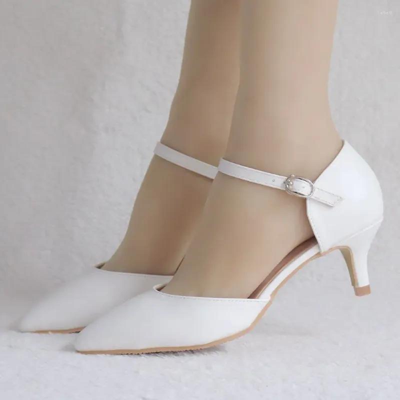 Scarpe eleganti Sandali a punta a spillo bianchi Décolleté con tacco Punta patchwork sexy trasparente in pelle verniciata