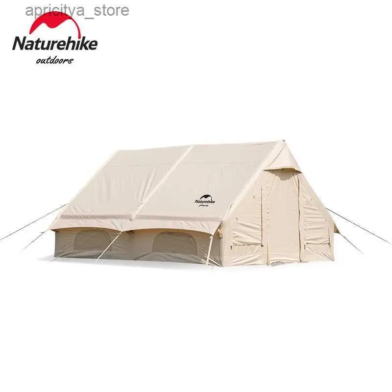 Tendas e abrigos Naturehike Air 12.0 Algodão Tenda inflável ao ar livre Tenda inflável de algodão viajando abrigo solar com inflador grátis para 3-4 pessoas24327