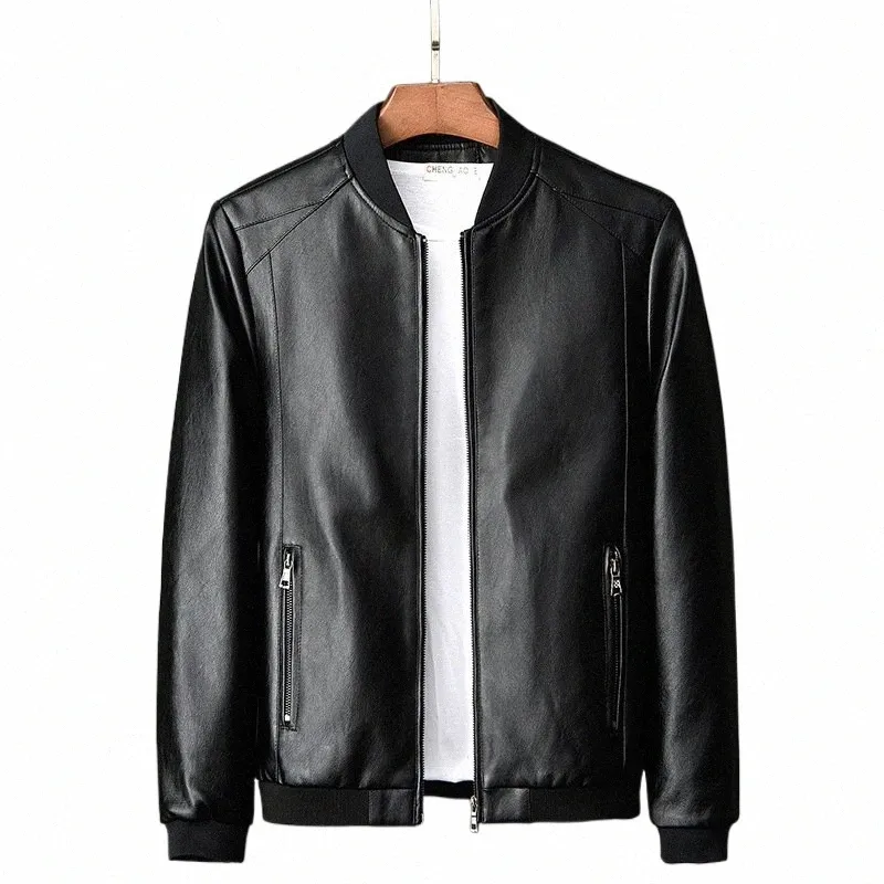2023 New Leather Jacket Bomber Motorcycle Jacket Men Black Biker PU Baseball Jacket Plus Size 7XL Fi Causal Jaqueta Male 892V#