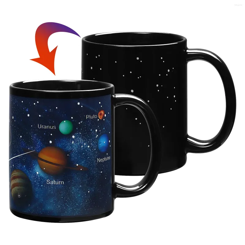 Tasses tasse à café couleur changeante système solaire tasse réactive à la chaleur boire expresso en céramique