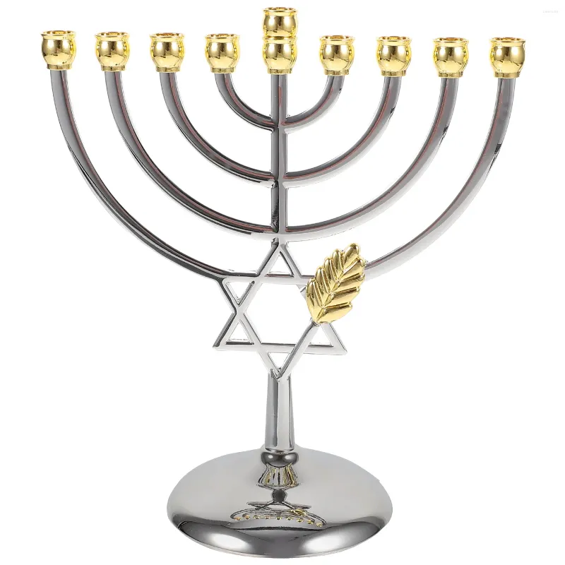 Posiadacze świec Menorah Hanukka Hanukka Hander Taper Pentacle Design Design Akcesoria Candlestick