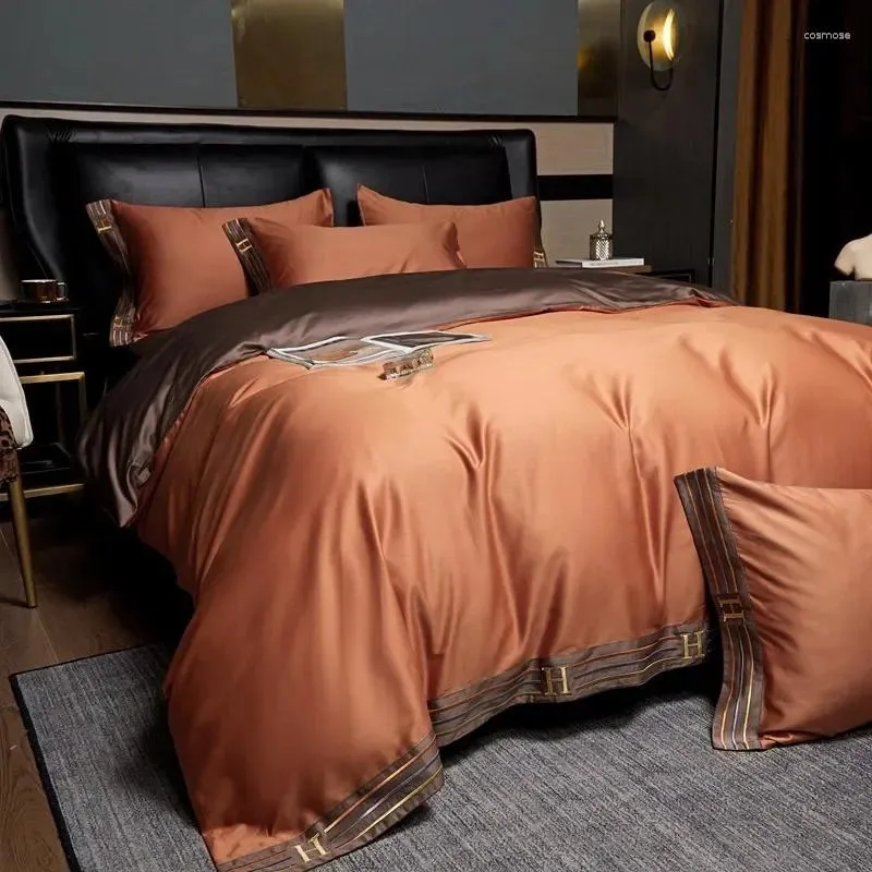 Bedding Sets Luxury 160S egípcio Conjunto de algodão egípcio capa de bastão de lençóis - Consolador de tamanho King Size