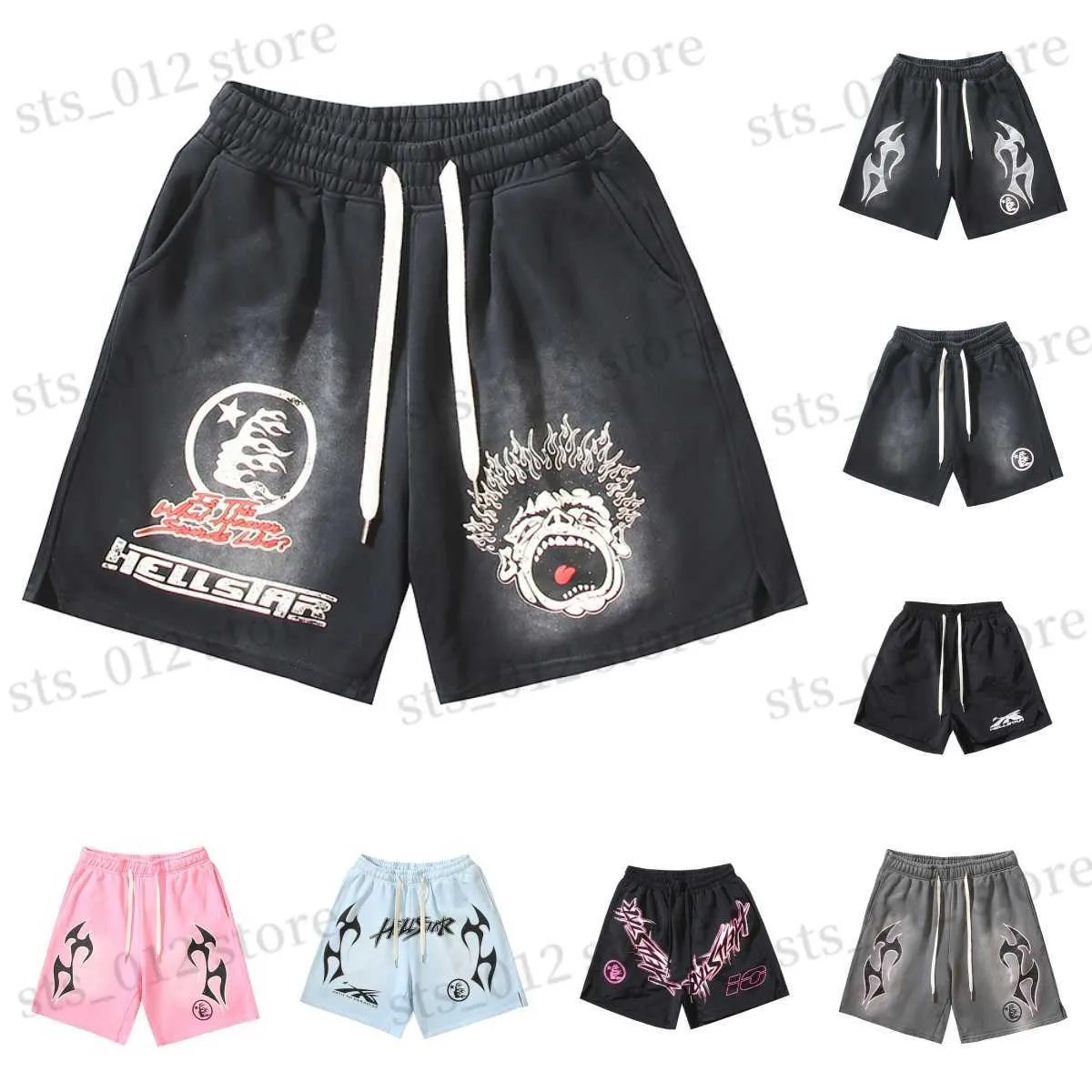 Herenshorts Hellstar Shorts Designer Shorts Heren Zomer Dames Hoge kwaliteit Mode Tee Hellstar Grafische korte broek Ademende belettering Print Vintage losse graffi