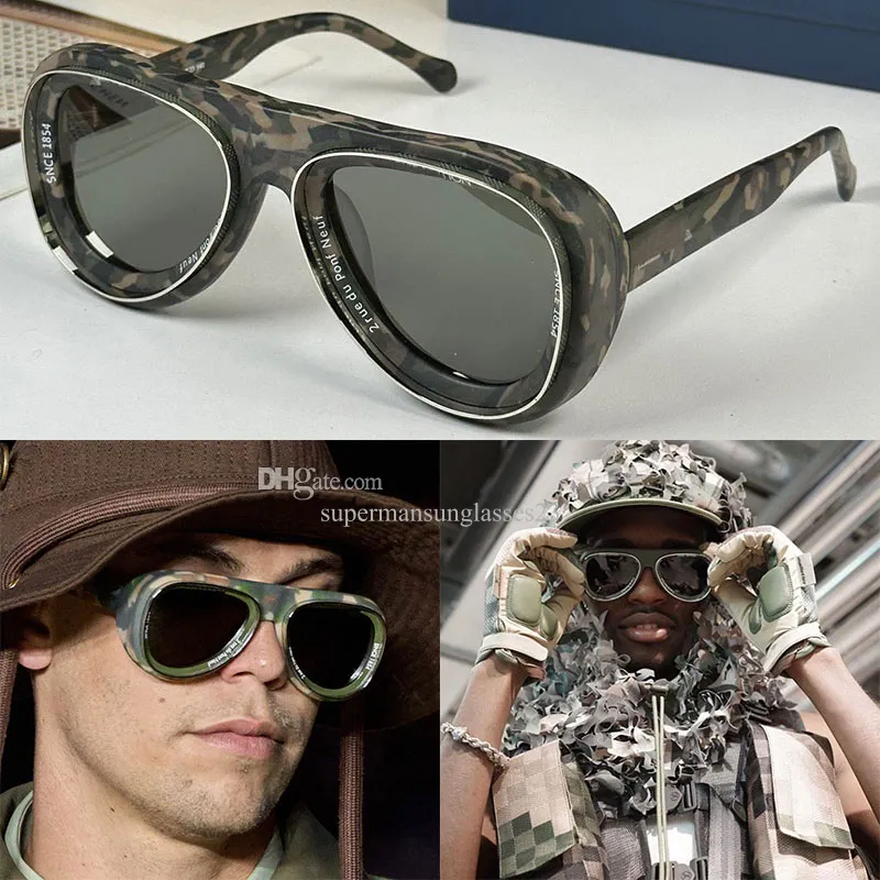 メンズパイロットサングラス ゴム効果ナイロンフレーム、2024年夏の  