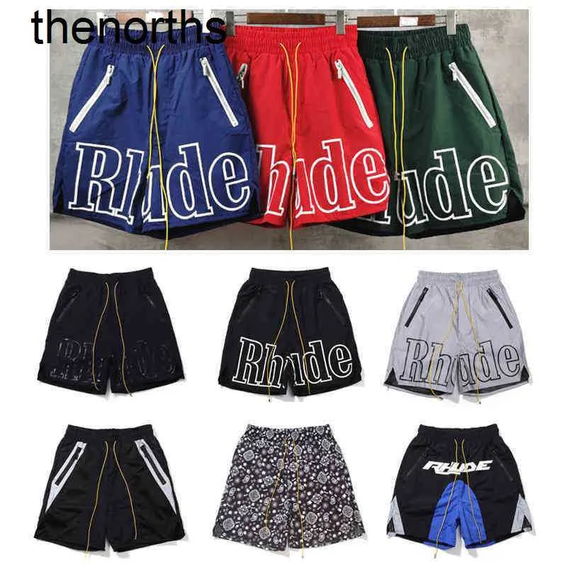 Meichao Rh Designer Limited Rhude Shorts Summer New 3m Reflective Hip Hop High Street Sports Training Beach Pants High-quality