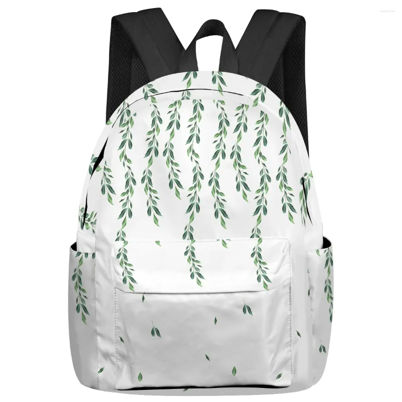 Sac à dos plante feuilles vertes femmes homme sacs à dos étanche multi-poche école pour étudiant garçons filles ordinateur portable livre Pack Mochilas