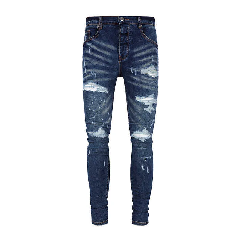 Modemarke Offamiri Neu gewaschener, etwas elastisches Slim Fit Jeans Herren Store