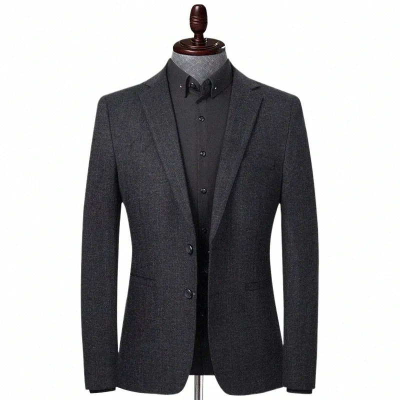 Single Breasted Blazers Mänkläder Högkvalitativ höst och vinter Ny avslappnad kostym Easy Care Slim Fit Suit Men's Trend Coat J2Y3#