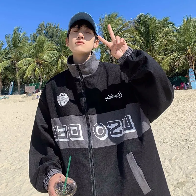 【BAON】[unisex] Riom Color Matching Printed Over Varsity JK 39341e78-3b91-4265-9ea5-