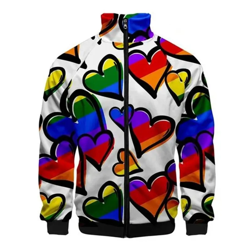 2024 LGBT Fi Rainbow Flag Pride Zipper Jacket, Casual Lesbians