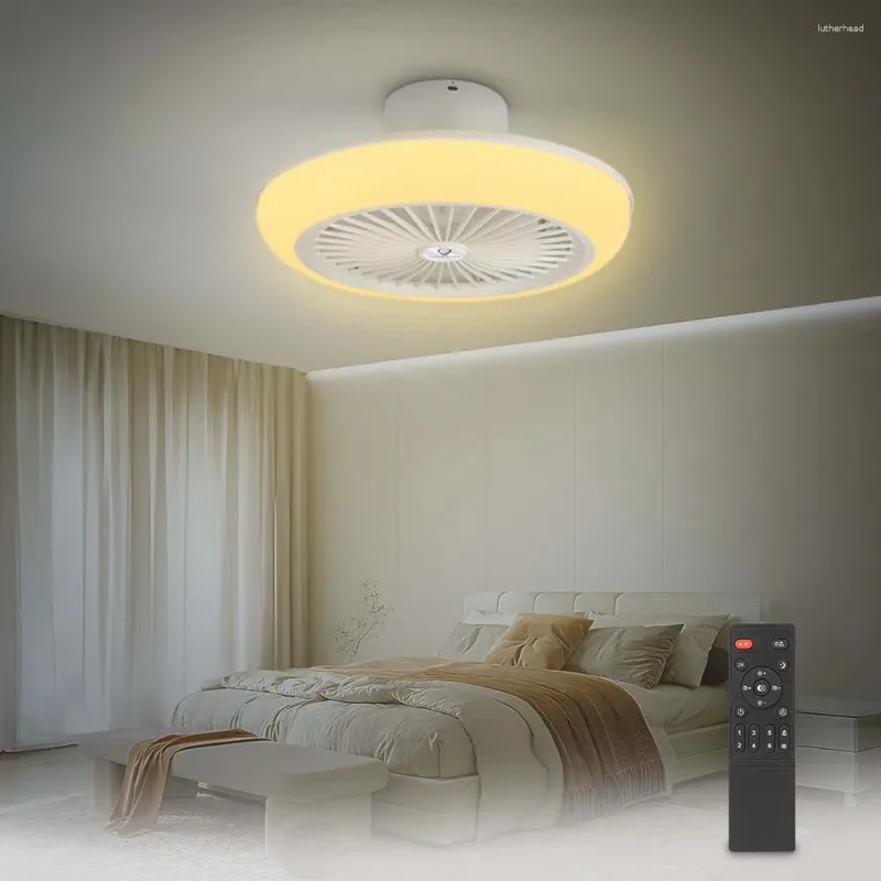 Lâmpada inteligente de ventilador de teto LED 72W Luz de controle remoto silenciosa 110-265V Iluminação interna regulável para decoração de casa e quarto