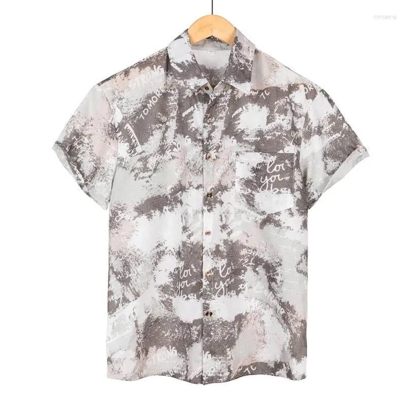 Chemises décontractées pour hommes Vêtements d'été Léger Luxe Hawaïen Manches courtes Grande taille Froral Boutonné pour hommes Mode Loisirs