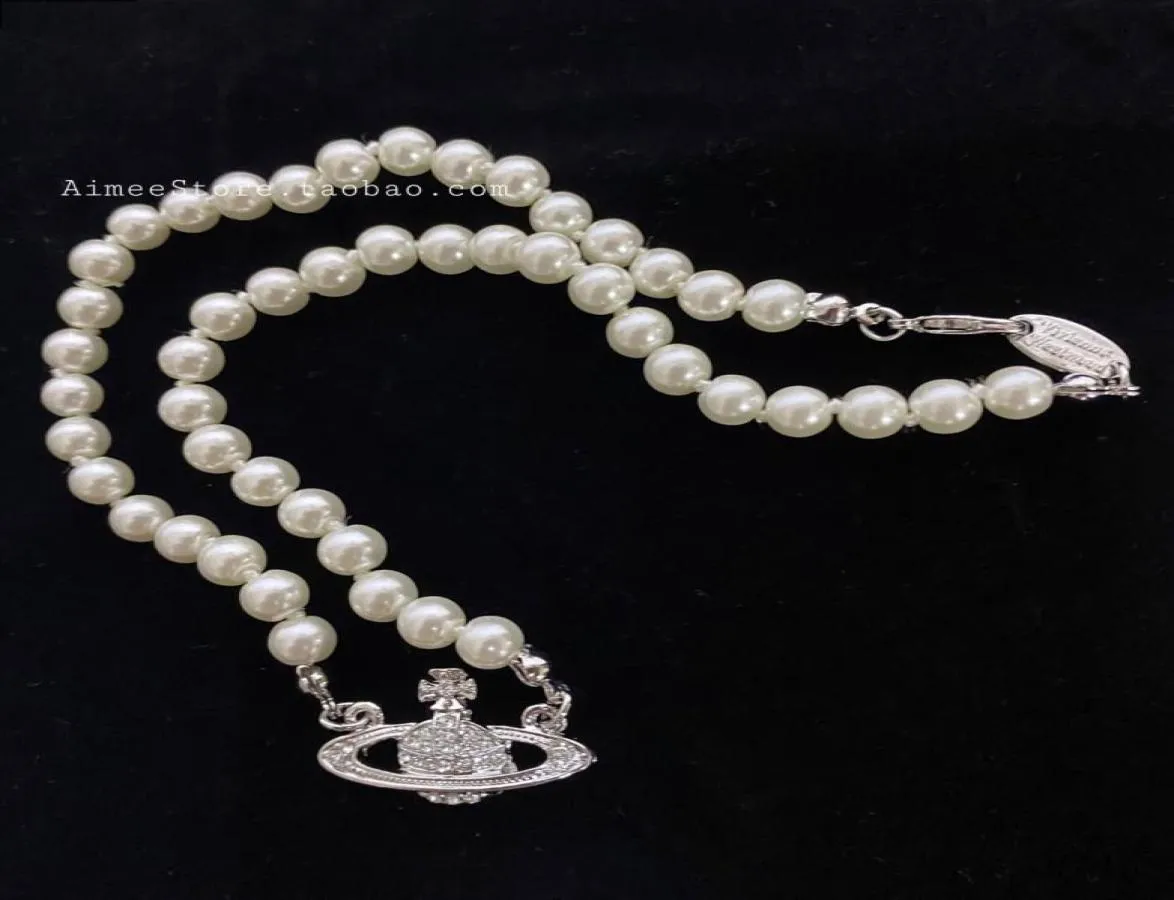 2022 Designer Kurze Perle Strass Orbit Halskette Schlüsselbein Kette Barock Perle Choker Halsketten für Frauen Schmuck Geschenk4032942