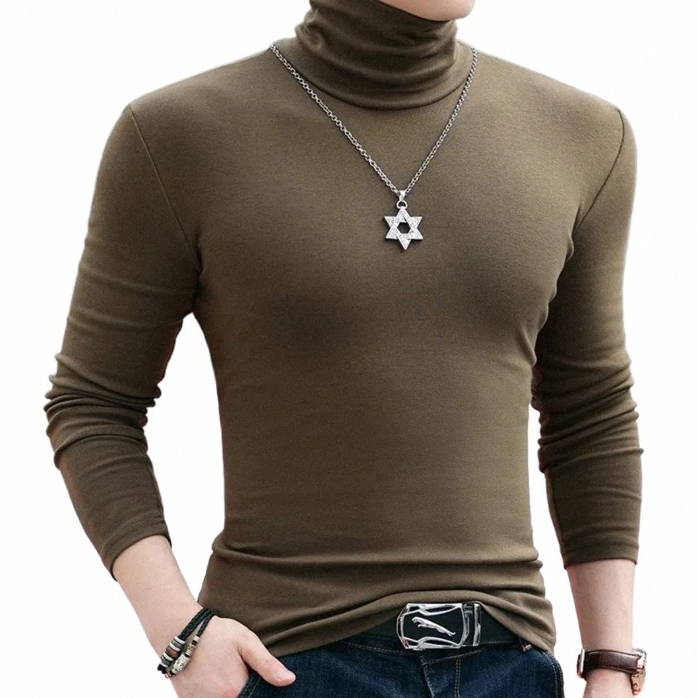 Autumn Winter 2023 FI Luxury Full Turtleneck Soft Men's T-Shirt Topps Slim Fit Smooth LG Sleeve Tee Casual and Stylish Tee H5TB#