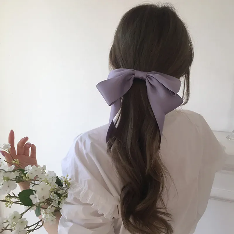 Pins Net red temperament Changchun flower blue large bow hairpin girls Korean version new spring hairpin wholesale