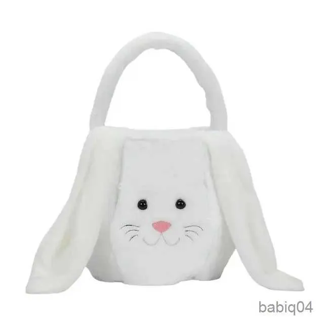 Paniers de Rangement Panier de Rangement Lapin Grande capacité Portable Sac à Main Lapin en Peluche Lapin de Pâques Sac de Rangement Panier à Bonbons Fournitures ménagères