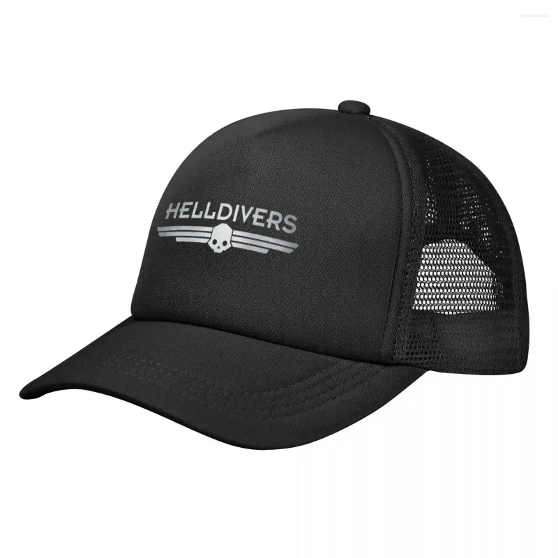 Boll Caps Helldivers Logo (2) Trucker Hat Unisex Hip-Hop Sun Cap Breattable Snapback Mesh Baseball Summer