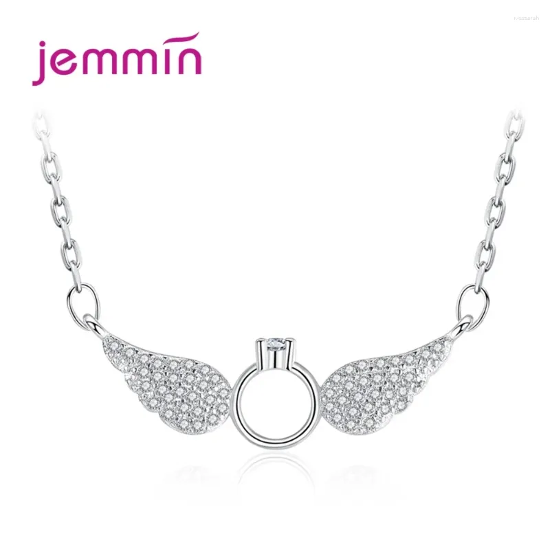 Chains Wholesale Lovely Style Latest Fashion Design Genuine 925 Sterling Silver Pendant Necklace For Women With Sparkling Crystal