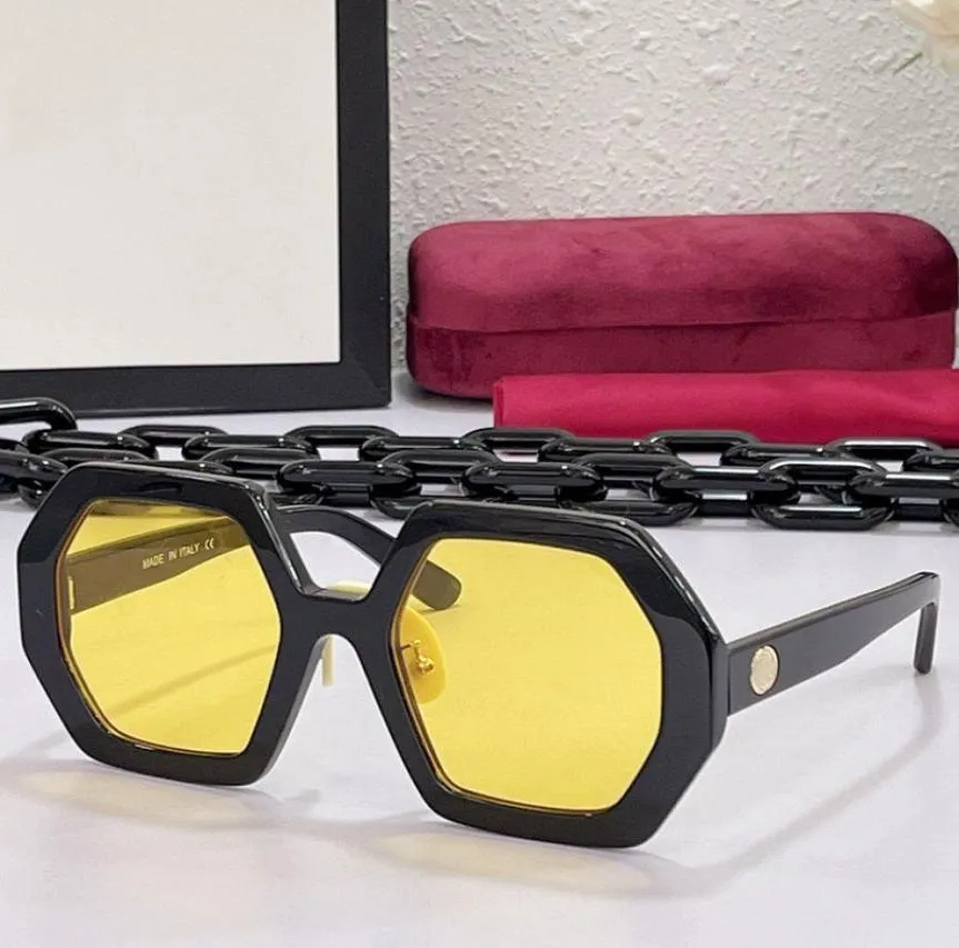 Lunettes de soleil de mode G0772S femmes classiques grand cadre ceinture chaîne surdimensionnée UV400 lunettes de vacances à la plage femme défilé designer haute q7772709