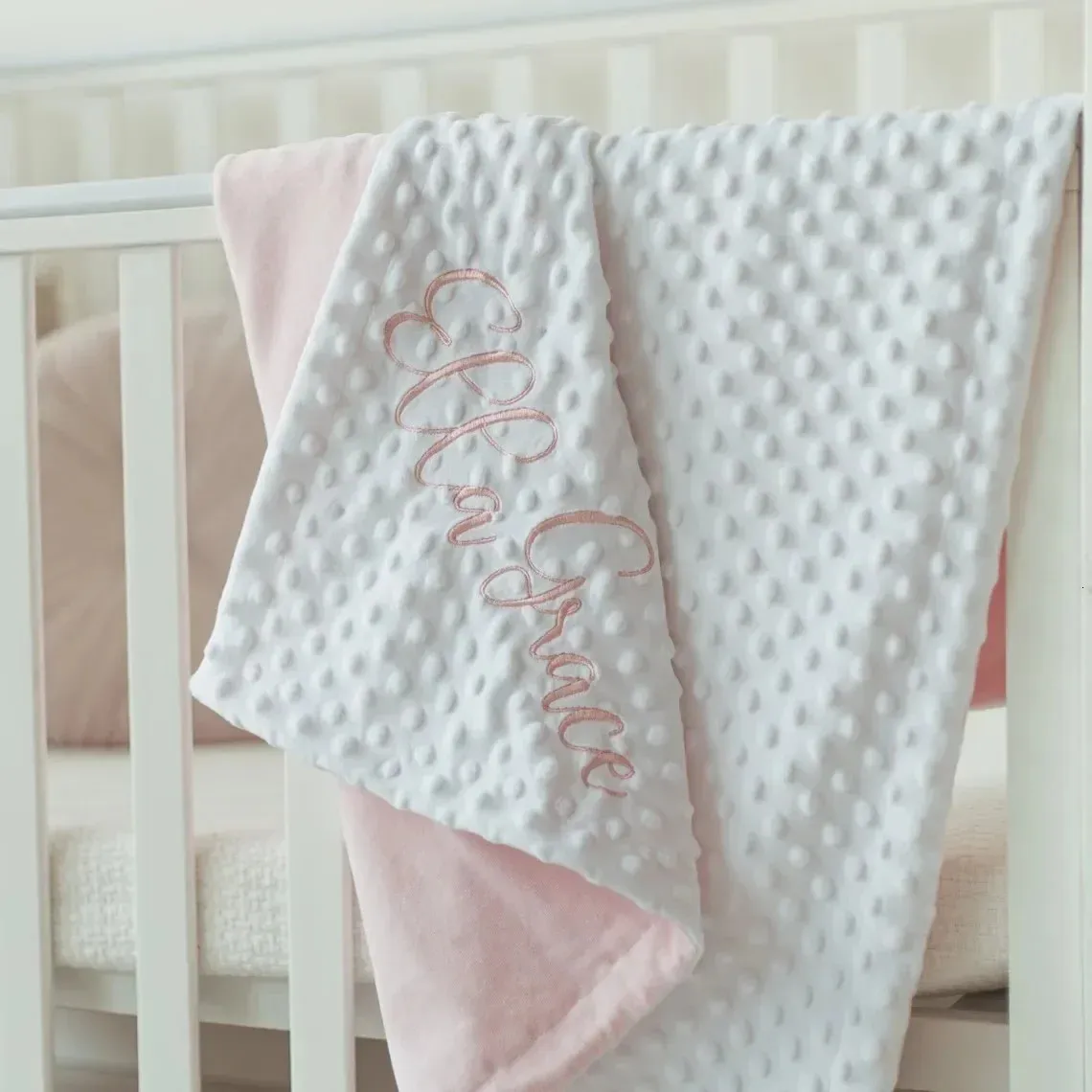 Personalized Swaddle Blanket Baby Throw Blanket Custom Name Blankets for Baby Girl Boy Cute Toddler Blanket 75*100cm 240313