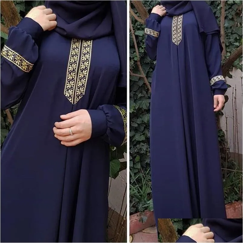 Vêtements ethniques Femmes Plus Taille Imprimer Abaya Jilbab Musulman Maxi Dres Casual Kaftan Robe Longue Islamique Caftan Marocain Turquie Drop Deli Dhnyk