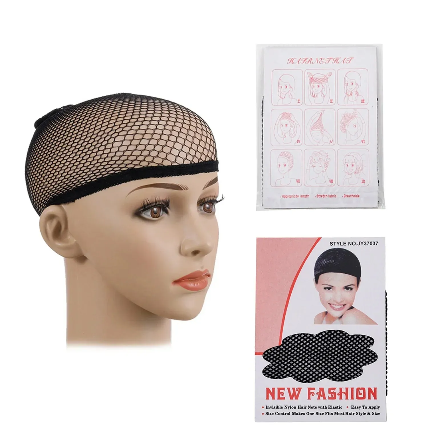 Filet à cheveux en maille, 5 pièces/10 pièces, bonnet de perruque, doublure de bas, maille Snood extensible, Nude Beige, utilisation et lavage faciles, bonnet à dôme sans colle