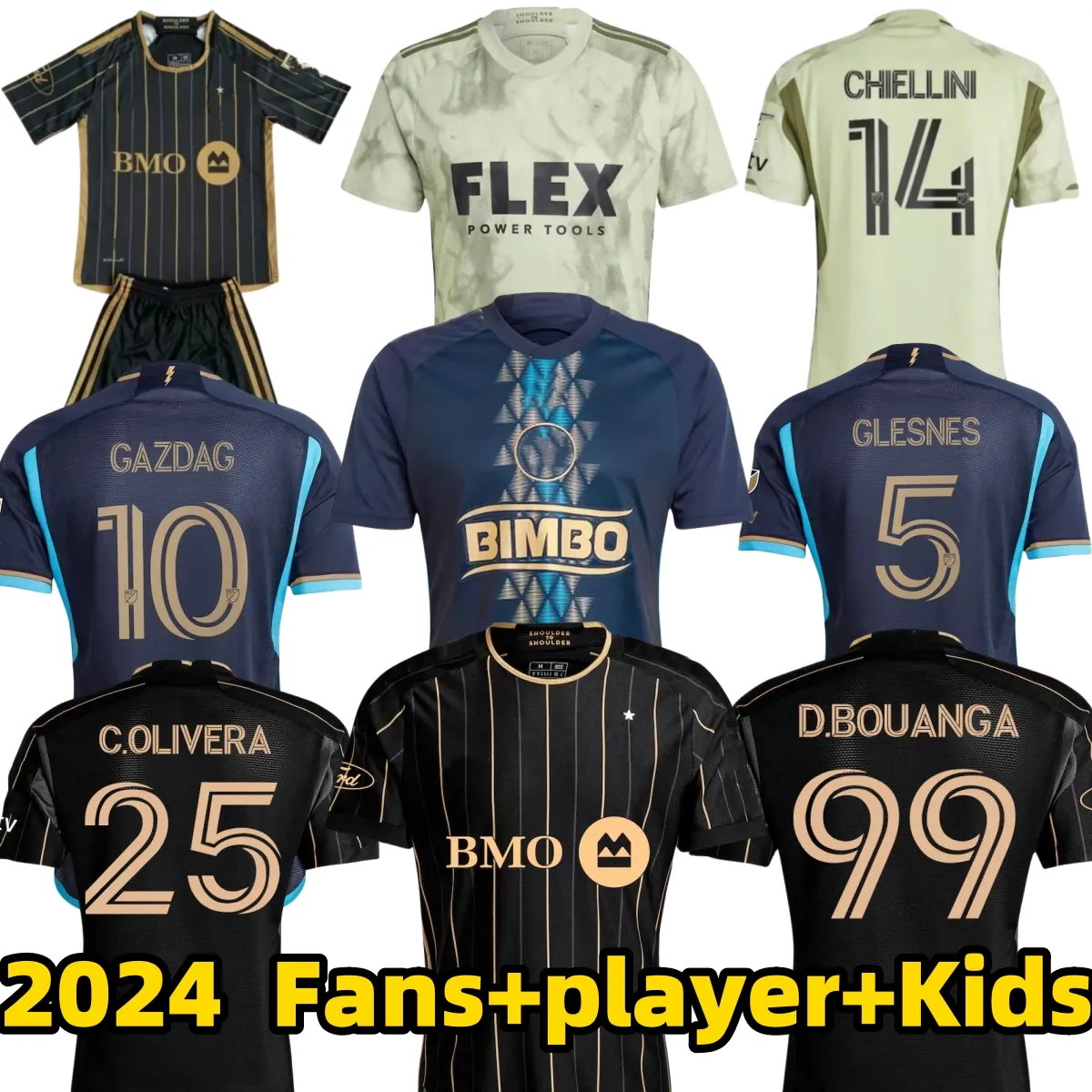 2024 LAFC SOCCER Jerseys Philadelphia Union Carranza Gazdag Uhre Vela Chiellini Acosta D.Bouanga Kaye Rossi Glesnes Los Angeles FC 2024 2025 Zestaw do koszuli piłkarskiej