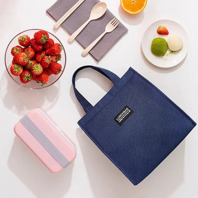 2024 mode Isolierte Mittagessen Taschen Für Männer Frauen Bento Box Organizer Wasserdicht Camping Essen Trinken Kühltasche