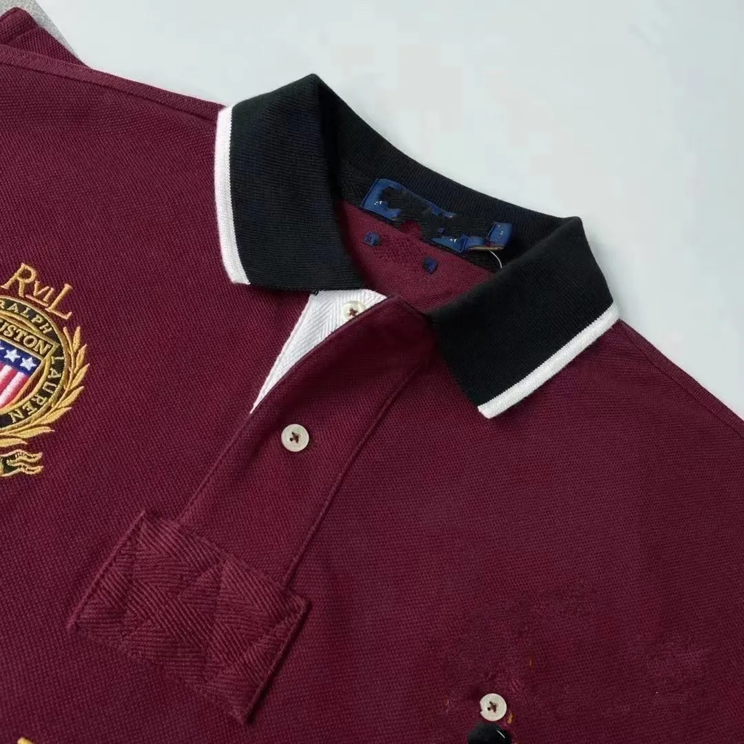 "Polo Designer City - Polo à manches courtes brodé 100% coton, nouveauté été"