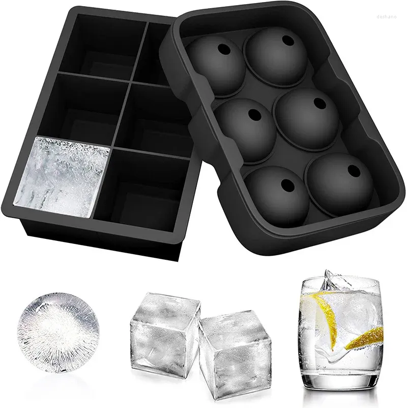 Baking Moulds Reusable Food Grade Ice Maker Cream Tools Ball Mold Round Square Tray Silicone Cube Kitchen