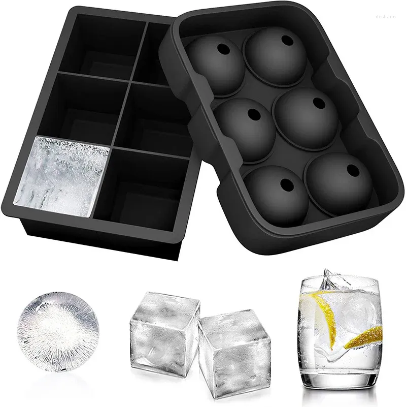 Moldes de cozimento Reutilizáveis Food Grade Ice Maker Ferramentas Molde Bola Redondo Bandeja Quadrada Cubo de Silicone Cozinha