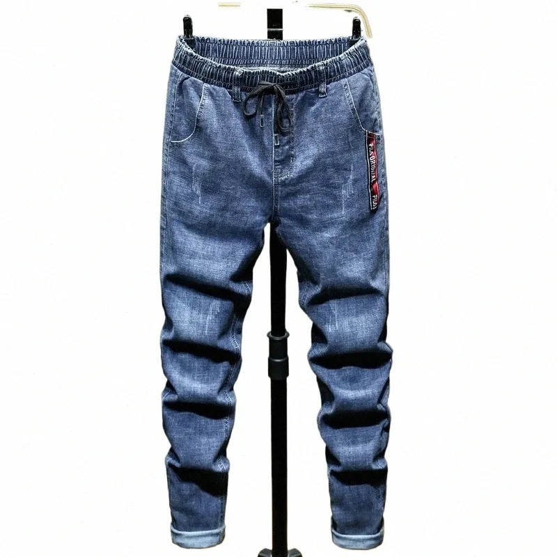 Plus Size 7XL 8XL 9XL 10XL Fi Jeans da uomo Streetwear Harem Pants Tasca larga Stretch Pantaloni in denim casual Marca maschile 471W #