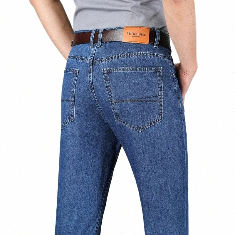 2024 Herbst Winter Hohe Qualität Jeans Männer Marke Denim 100% Cott Männer Busin Lose Gerade LG Hosen Große Größe 40 42 K2eW #