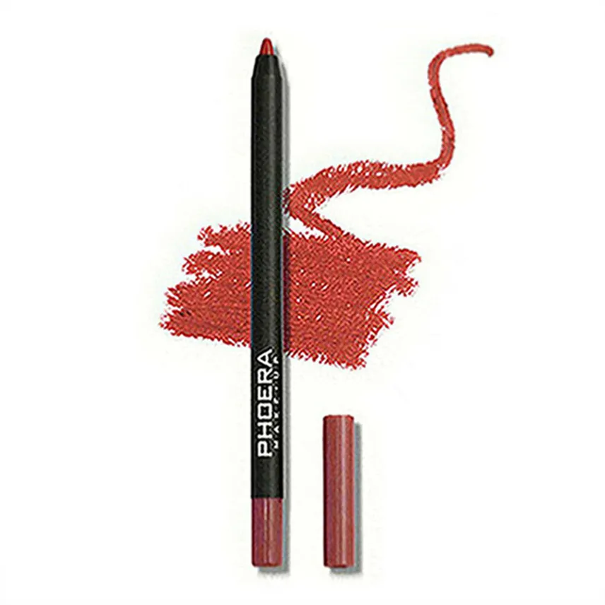 Vattentät matt Lipliner Pencil Sexig röd kontur Tint Lipstick varaktiga non-stick kopp Fuktande läppar Makeup Cosmetic 12Color A234