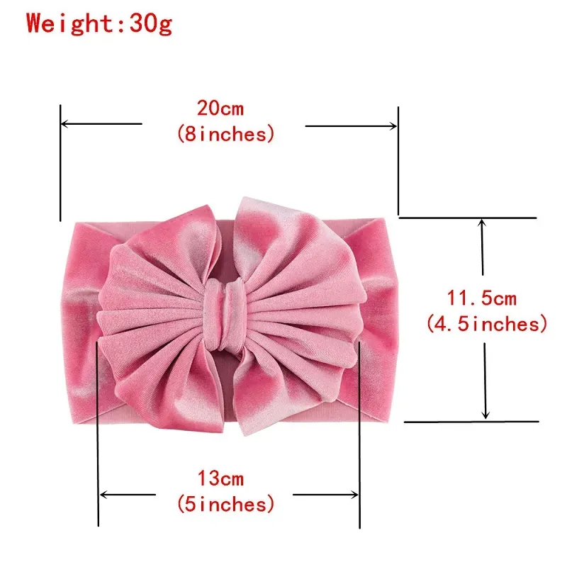 Baby Girls Gold Velvet Bow Headbands Kids Bowknot Princess Solid Hair Band Children Boutique Hair Accessories M2495