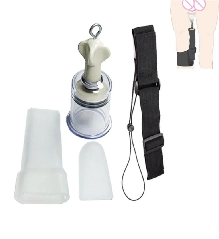 Penis Extender Vacuum Cup Leg Belt Hanger Set Enlargement Adult sexy Toys for Men Dick Enhancer Stretcher Physical Exerciser210x3413744