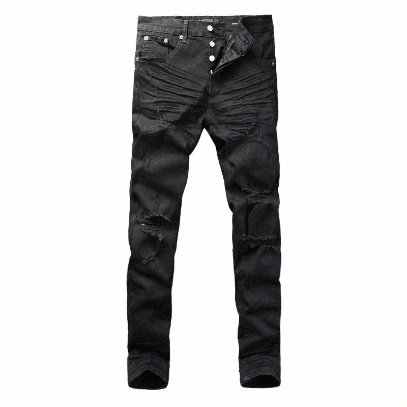 DHgate.com:Mens Black Ripped Skinny Jeans, Stretchy Elastic