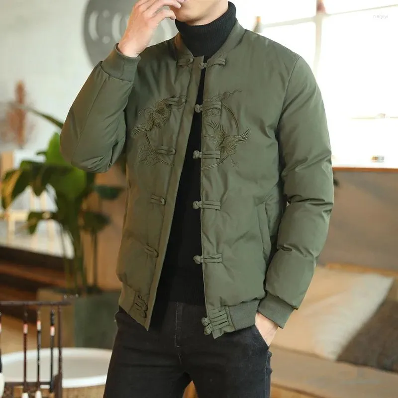 Ropa étnica otoño invierno hombres parka estilo chino para hombre casual retro ropa asiática nudo botones más tamaño vintage top masculino 31352