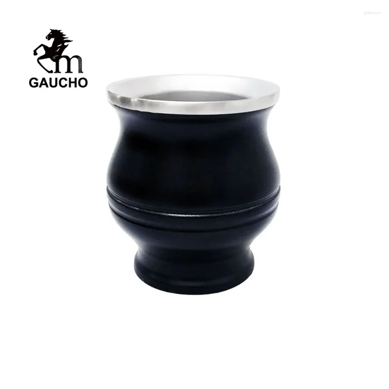 Xícaras de chá 40 Pçs/lote Gaucho Yerba Mate Cabaças Reutilizáveis Calabash 180 ML Caneca Inoxidável 6 OZ Calor Isolado Fácil Limpeza Atacado