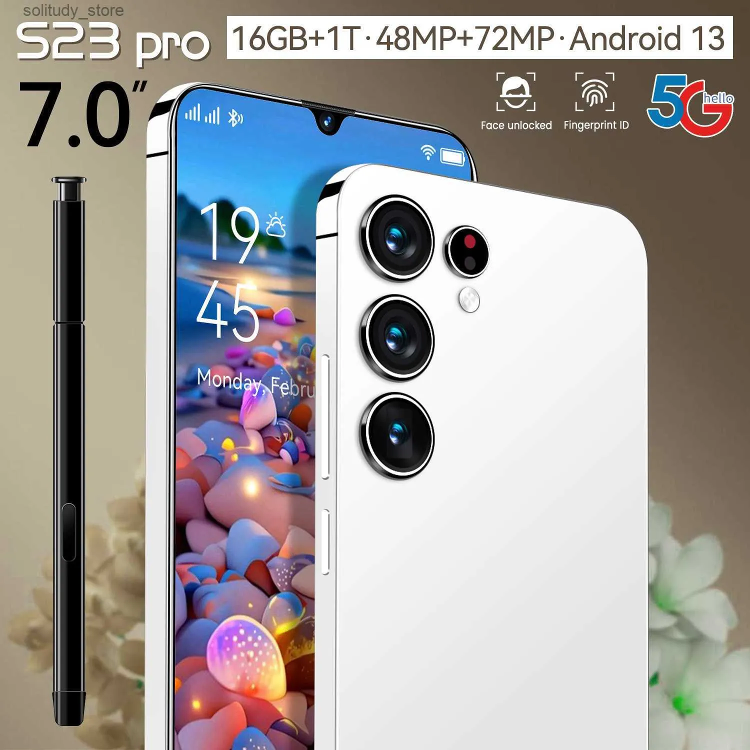 Мобильный телефон S23 Pro, популярный смартфон «все в одном» с большим экраном (1+8) и памятью Q240328