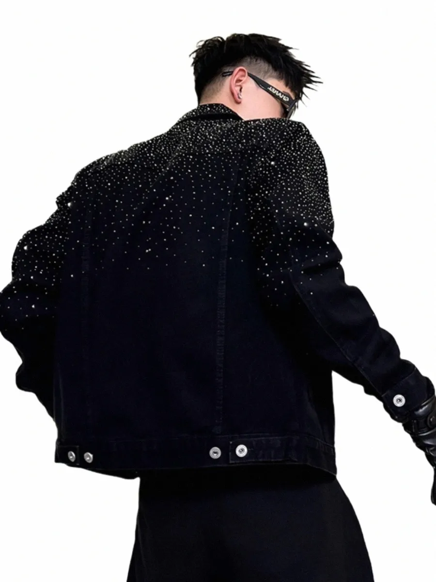Men's Rhinestone Denim Jacket: High-End, Light Luxury, Trendy  Single-Breasted Jean Jacket Long Sleeve, Handsome Style, Perfect Y2K  Fashion