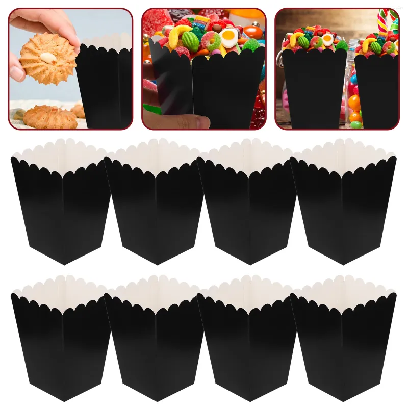 Dinnerware Sets 50 Pcs Popcorn Box Buckets Snack Container Paper Boxes 250g White Cardboard Party Candy French Fries Serving Wedding Favours