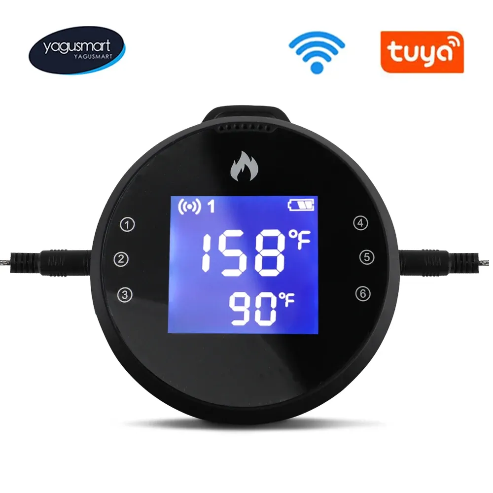 ゲージYagusmart Food Probe Tuya wifi Digital BBQ Meat Thermomer for Cooking and Kitchen Grill Ovenスマートフード温度プローブ