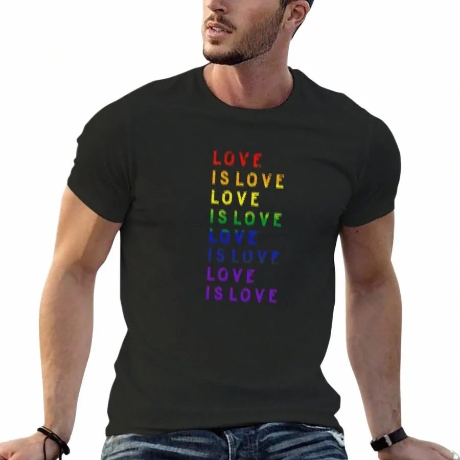 Love is Love T-Shirt vêtements hippie fans de sport hauts d'été chemises d'entraînement unies pour hommes r2XC #