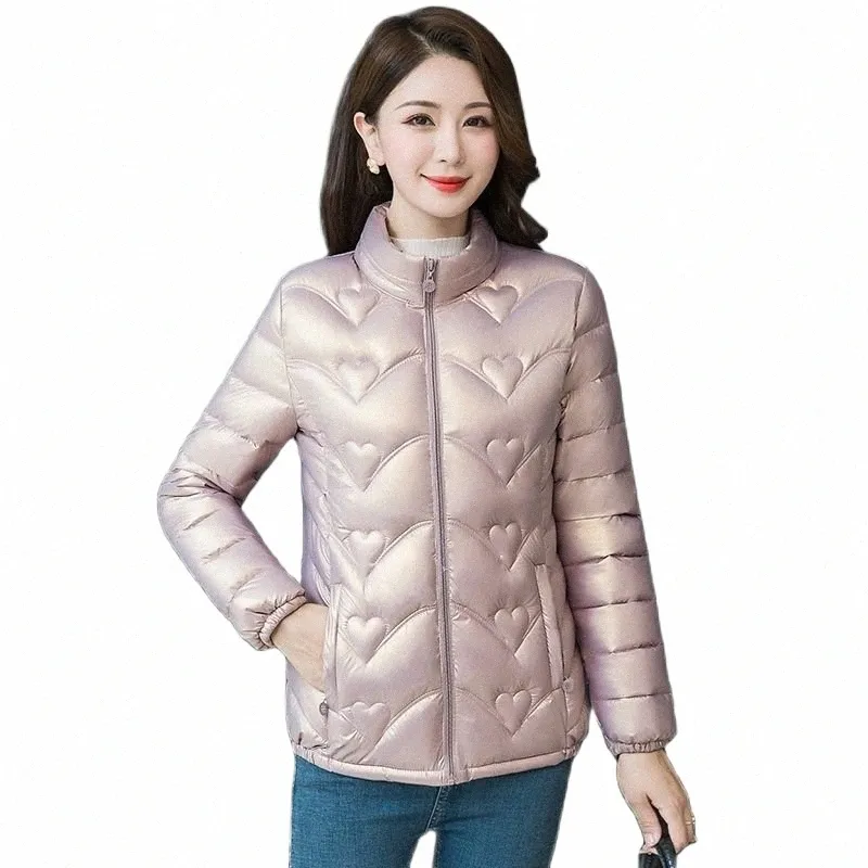 fi 2022 New Short Down Cott Padded Jackets Winter Parka Slim Women Coat Stand Collar Lg Sleeve Solid Mother Clothes Top J7kE#