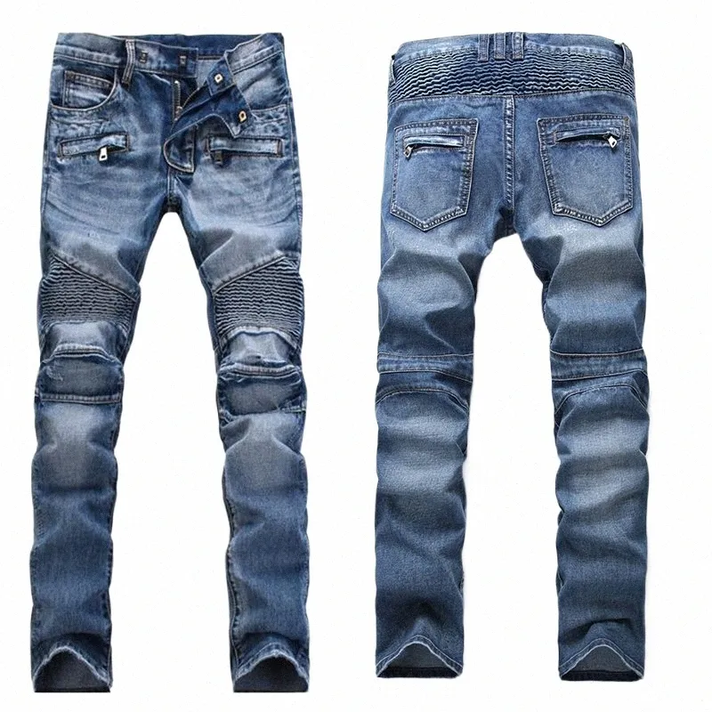 Stretch Regular Fit Marke Hosen Männer Straße Retro Jugend L Denim Jeans Solide g Stretch Große Größe Casual Biker F0FS #